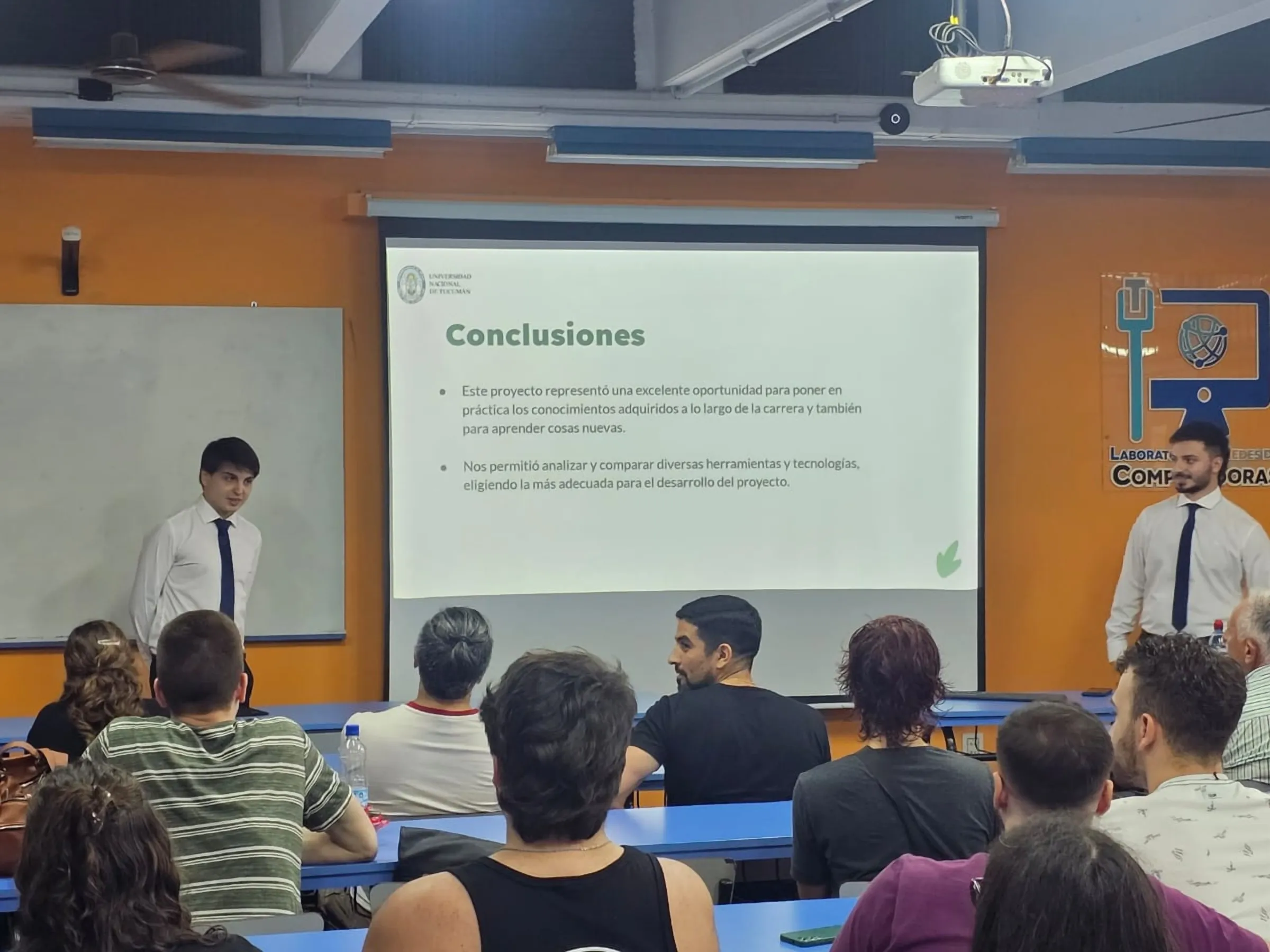 Diapositive de conclusions pendant la soutenance du projet de fin d'études à la FACET.